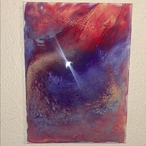 Vibrant Red and Purple Abstract Canvas